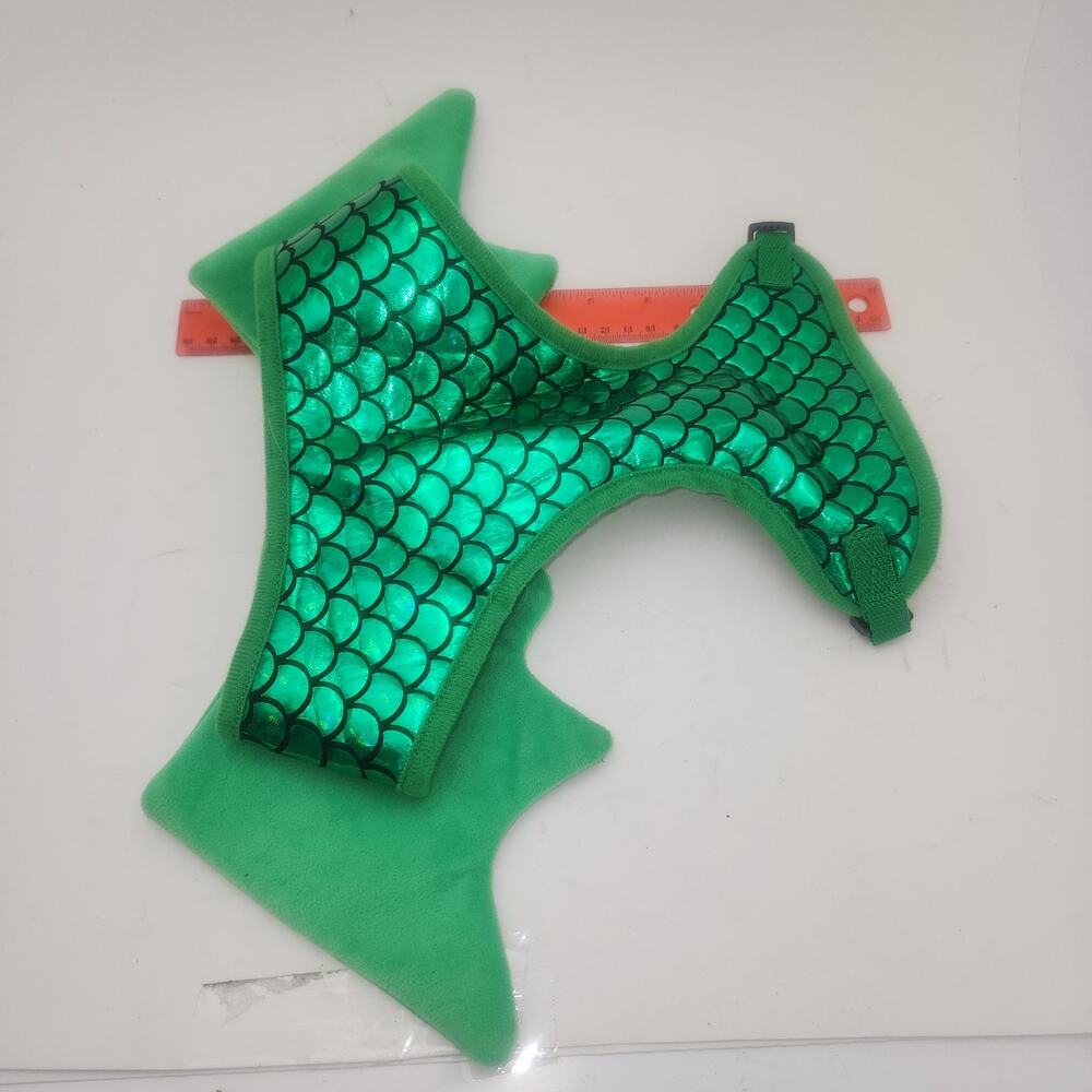 Pet Dragon wing costume size s/m Dog green iridescent Halloween Holiday fun - Picture 4 of 6